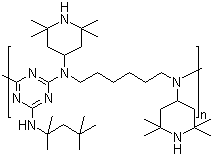 structure of CAS# 70624-18-9, Light Stabilizer-944;HALS HS-944; Poly{[6-[(1,1,3,3-tetramethylbutyl)amino]-1,3,5-triazine-2,4-diyl][(2,2,6,6-tetramethyl-4-piperidyl)imino]-1,6-hexanediyl[(2,2,6,6-tetramethyl-4-piperidyl)imino]}; N,N'-Bis(2,2,6,6-tetramethyl-4-piperidinyl)-1,6-hexanediamine polymer with 2,4,6-trichloro-1,3,5-triazine reaction products with 2,4,4-trimethyl-2-pentanamine