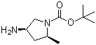 4-氨基-2-甲基-1-(2S,4R)-吡咯烷羧酸叔丁酯分子结构 (CAS 708274-46-8)