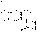 2,4-Dihydro-4-[[[3-methoxy-2-(2-propenyloxy)phenyl]methyl]amino]-3H-1,2,4-triazole-3-thione molecular structure (CAS 708991-09-7)
