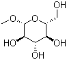 结构式 CAS# 709-50-2, 甲基 beta-D-吡喃葡萄糖苷
