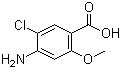 4-Amino-5-chloro-2-methoxybenzoic acid molecular structure (CAS 7206-70-4)