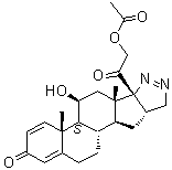 (11beta,16beta)-21-(Acetyloxy)-5',16-dihydro-11-hydroxy-pregna-1,4-dieno[17,16-c]pyrazole-3,20-dione molecular structure (CAS 72149-70-3)