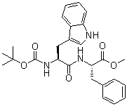 结构式 CAS# 72156-62-8, N-[N-[叔丁氧羰基]-L-色氨酰基]-L-苯丙氨酸甲酯