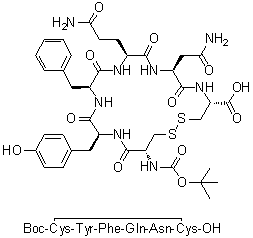 N-[(1,1-Dimethylethoxy)carbonyl]-L-cysteinyl-L-tyrosyl-L-phenylalanyl-L-glutaminyl-L-asparaginyl-L-cysteine cyclic (1→6)-disulfide molecular structure (CAS 72287-67-3)