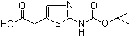 structure of CAS# 723278-39-5, [2-[(tert-Butoxycarbonyl)amino]-1,3-thiazol-5-yl]acetic acid;2-[[(1,1-Dimethylethoxy)carbonyl]amino]-5-thiazoleacetic acid