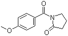 结构式 CAS# 72432-10-1, 阿尼西坦; 1-(4-甲氧基苯酰基)-2-吡咯烷酮