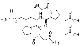 Glycyl-L-prolyl-L-arginyl-L-prolyl-L-alaninamide diacetate molecular structure (CAS 725232-44-0)