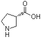 (S)-Pyrrolidine-3-carboxylic acid molecular structure (CAS 72580-53-1)