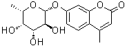 结构式 CAS# 72601-82-2, 7-[(6-脱氧-beta-L-吡喃半乳糖基)氧基]-4-甲基-2H-1-苯并吡喃-2-酮