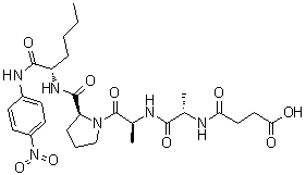 N-(3-Carboxy-1-oxopropyl)-L-alanyl-L-alanyl-L-prolyl-N-(4-nitrophenyl)-L-norleucinamide molecular structure (CAS 72682-72-5)