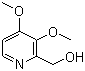 structure of CAS# 72830-08-1, 3,4-Dimethoxy-2-pyridinemethanol;2-Hydroxymethyl-3,4-dimethoxypyridine