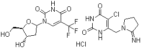 structure of CAS# 733030-01-8, Lonsurf;TAS 102; Tipiracil hydrochloride-trifluridine mixt.; Trifluridine-tipiracil hydrochloride mixt.