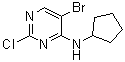 structure of CAS# 733039-20-8, 5-Bromo-2-chloro-4-(cyclopentylamino)pyrimidine;N-(5-Bromo-2-chloropyrimidin-4-yl)(cyclopentyl)amine