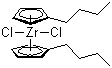 structure of CAS# 73364-10-0, Bis(n-butylcyclopentadienyl)zirconium dichloride;Bis(butylcyclopentadienyl)zirconium(IV) dichloride