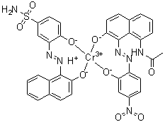 [4-Hydroxy-3-[(2-hydroxy-1-naphthalenyl)azo]benzenesulfonamidato][N-[7-hydroxy-8-[(2-hydroxy-4-nitrophenyl)azo]-1-naphthalenyl]acetamidato]hydrogen  chromate molecular structure (CAS 73507-10-5)