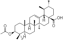 结构式 CAS# 7372-30-7, 熊果酸乙酸酯; (3beta)-3-(乙酰氧基)乌苏-12-烯-28-酸