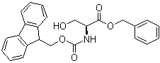 structure of CAS# 73724-46-6, N-[(9H-Fluoren-9-ylmethoxy)carbonyl]-L-serine phenylmethyl ester;Fmoc-L-serine benzyl ester; Fmoc-Ser-OBn