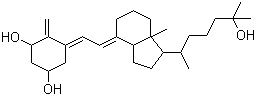 结构式 CAS# 73837-24-8, 反式骨化三醇; (1R,3S,5E)-4-亚甲基-5-[(2E)-2-[(1R,3aS,7aS)-八氢-1-[(1R)-5-羟基-1,5-二甲基己基]-7a-甲基-4H-茚-4-亚基]亚乙基]-1,3-环己二醇