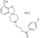 1-(4-Fluorophenyl)-4-(7-hydroxyspiro[benzofuran-3(2H),4'-piperidin]-1'-yl)-1-butanone hydrochloride molecular structure (CAS 73962-19-3)