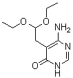 结构式 CAS# 7400-06-8, 6-氨基-5-(2,2-二乙氧基乙基)-4(3H)-嘧啶酮