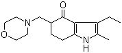 结构式 CAS# 7416-34-4, 吗茚酮; 吗吲酮; 3-乙基-2-甲基-5-(吗啉-4-基甲基)-1,5,6,7-四氢吲哚-4-酮