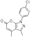 1-(4-Chlorophenyl)-3,4-dimethylpyrano[2,3-c]pyrazol-6(1H)-one molecular structure (CAS 74169-54-3)