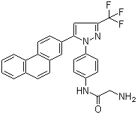 结构式 CAS# 742112-33-0, OSU-03012; 2-氨基-N-[4-[5-(2-菲基)-3-(三氟甲基)-1H-吡唑-1-基]苯基]乙酰胺