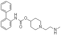 联苯-2-基氨基甲酸 1-[2-(甲基氨基)乙基]哌啶-4-基酯分子结构 (CAS 743460-48-2)