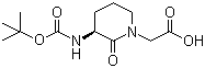(S)-2-(3-(叔丁氧羰基氨基)-2-氧代哌啶-1-基)乙酸分子结构 (CAS 74411-97-5)