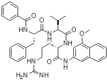 N-苯甲酰基-L-苯丙氨酰-L-缬氨酰-N-(4-甲氧基-2-萘基)-L-精氨酰胺分子结构 (CAS 74503-79-0)