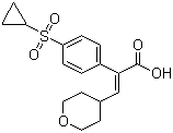 (E)-2-(4-(Cyclopropylsulfonyl)phenyl)-3-(tetrahydro-2H-pyran-4-yl)acrylic acid molecular structure (CAS 745052-98-6)