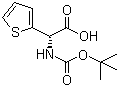结构式 CAS# 74562-03-1, Boc-(R)-2-噻吩基甘氨酸; (alphaR)-alpha-[[叔丁氧羰基]氨基]-2-噻吩乙酸