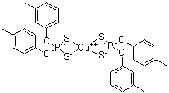 Phosphorodithioic acid, O-m-tolyl O-p-tolyl ester, copper(2+) salt molecular structure (CAS 7464-04-2)