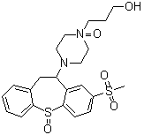 4-[10,11-Dihydro-8-(methylsulfonyl)-5-oxidodibenzo[b,f]thiepin-10-yl]-1-piperazinepropanol 1-oxide molecular structure (CAS 74667-83-7)