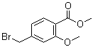 structure of CAS# 74733-27-0, Methyl 4-(bromomethyl)-2-methoxybenzoate;4-(Bromomethyl)-2-methoxybenzoic acid methyl ester; Methyl 2-Methoxy-4-(bromomethyl)benzoate
