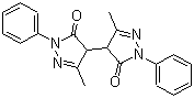 structure of CAS# 7477-67-0, 4,4'-Bis(1-phenyl-3-methyl-5-pyrazolone);NSC 37393; NSC 401001; 2,2',4,4'-tetrahydro-5,5'-dimethyl-2,2'-diphenyl-[4,4'-Bi-3H-pyrazole]-3,3'-dione