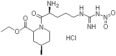 Ethyl (2R,4R)-1-[2-amino-5-[[imino(nitroamino)methyl]amino]-1-oxopentyl]-4-methyl-2-piperidinecarboxylate hydrochloride molecular structure (CAS 74874-08-1)