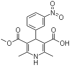1,4-二氢-2,6-二甲基-4-(3-硝基苯基)吡啶-3,5-二甲酸单甲酯分子结构 (CAS 74936-72-4)
