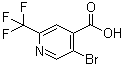 结构式 CAS# 749875-16-9, 5-溴-2-(三氟甲基)-4-吡啶羧酸