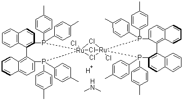 三(mu-氯)双[(R)-(+)-2,2'-双(二对甲苯基膦)-1,1'-联萘]二氯化二钌二甲基铵盐分子结构 (CAS 749935-02-2)