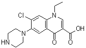 7-Chloro-1-ethyl-1,4-dihydro-4-oxo-6-(1-piperazinyl)-3-quinolinecarboxylic acid molecular structure (CAS 75001-78-4)