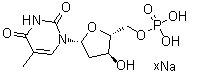 5'-Thymidylic acid sodium salt molecular structure (CAS 75652-49-2)