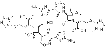 盐酸头孢甲肟分子结构 (CAS 75738-58-8)