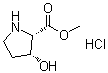 structure of CAS# 757961-41-4, (3R)-3-Hydroxy-L-proline methyl ester hydrochloride;cis-3-Hydroxyproline methyl ester hydrochloride
