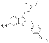 5-amino-2-[(4-ethoxyphenyl)methyl]-N,N-diethyl-1H-Benzimidazole-1-ethanamine molecular structure (CAS 75821-80-6)