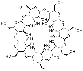 structure of CAS# 7585-39-9, beta-Cyclodextrin;beta-Cycloamylose; beta-Cycloheptaamylose; beta-Dextrin
