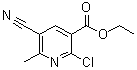 structure of CAS# 75894-43-8, 2-Chloro-5-cyano-6-methyl-3-pyridinecarboxylic acid ethyl ester