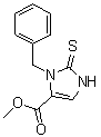 structure of CAS# 76075-15-5, 2,3-Dihydro-3-(phenylmethyl)-2-thioxo-1H-imidazole-4-carboxylic acid methyl ester;NSC 91544