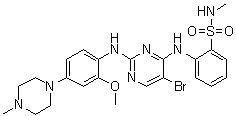 2-[[5-Bromo-2-[[2-methoxy-4-(4-methyl-1-piperazinyl)phenyl]amino]-4-pyrimidinyl]amino]-N-methylbenzenesulfonamide molecular structure (CAS 761436-81-1)