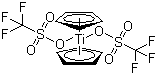 structure of CAS# 76262-87-8, Bis(cyclopentadienyl)di(triflato)titanium;Bis(cyclopentadienyl)bis(trifluoromethanesulfonato)titanium; Bis(trifluoromethanesulfonate)dicyclopentadienyltitanium(IV); Titanocene ditriflate